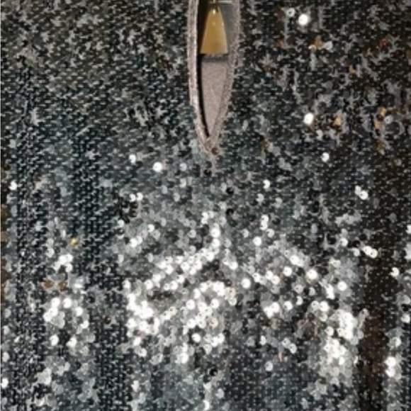 Sequin Tunic Dress Black Long Sleeve Holiday Party Glam Large NWT - Picture 6 of 6